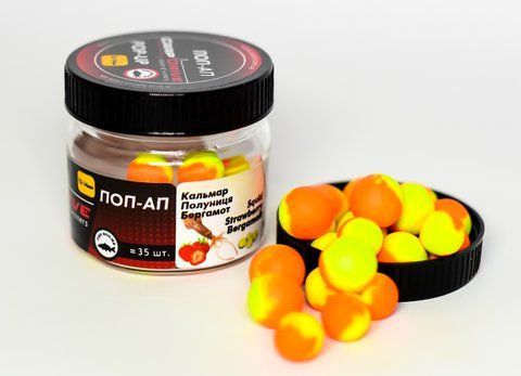 Плаваючий Бойл, поп ап мікс Кальмар Полуниця Бергамот (Squid Strawberry Bergamot ) 12-14 мм Carp Drive  фото