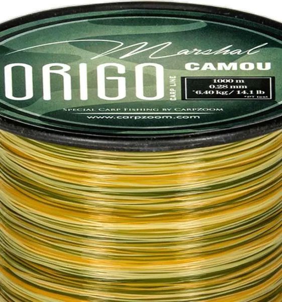 Карпова волосінь, волосінь для риболовлі, волосінь Carp Zoom Marshal Origo Carp Line 0.26 мм 1000 м/камуфляж  фото