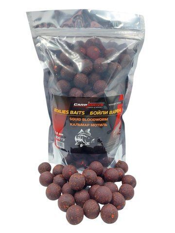 Бойли Варені прикормні Кальмар Мотиль (Squid Bloodworm) 24 мм 900 г Carp Drive  фото