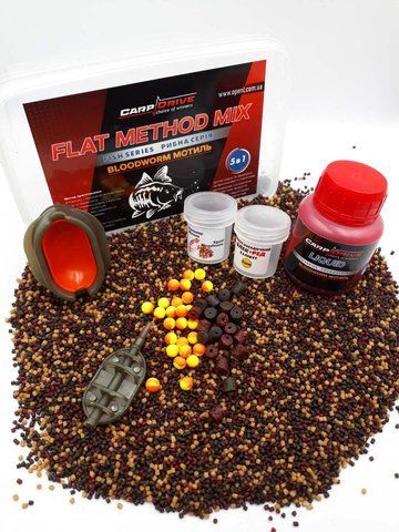 Методний пелетс, флет метод мікс Мотиль (Bloodworm) Carp Drive 5 в 1  фото