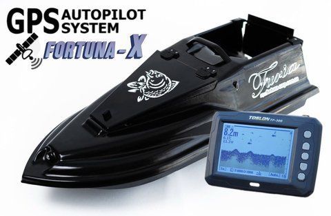 Кораблі для риболовлі Фурія Фюжн з GPS (Fortuna-X) та Toslon TF300 Чорний  фото