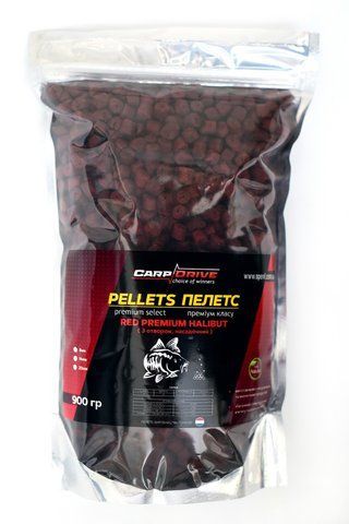 Пеллетс насадочный, пеллетс карповый, пеллетс Carp Drive Red Halibut Криль ( с отверстием) 8мм 900 гр.   фото