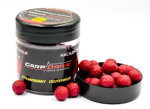 Насадкові бойли 14мм, бойли на коропа, бойли Полуниця (Strawberry) 14мм 100г  фото