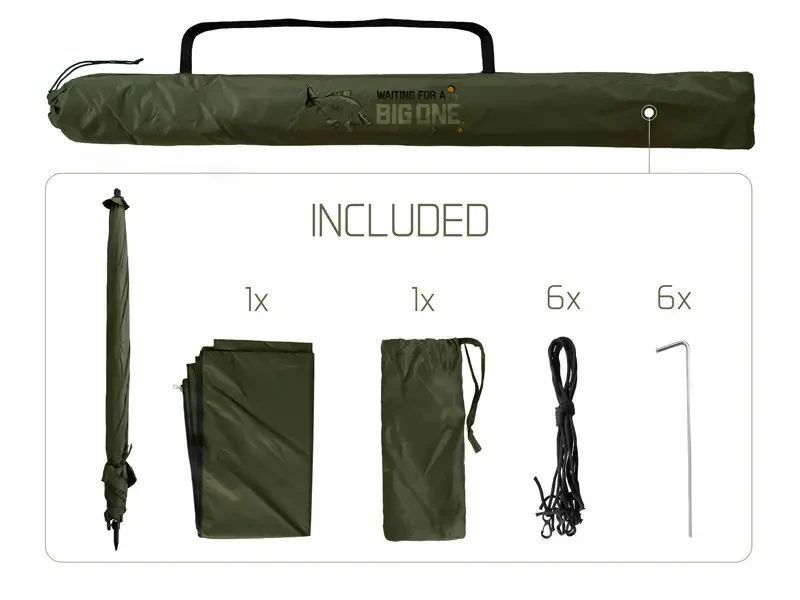 Зонт для рыбалки с бортиками, Зонт Delphin BigONE CARP 250см   фото