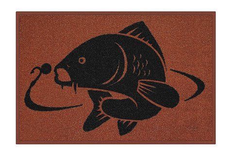 Килимок з коропом, килимок короп, килимок з коропом Delphin Carp rug коричневий 60*40 см  фото